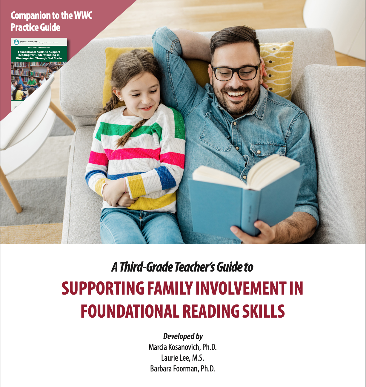 Cover of resource with title and man reading to child on the couch